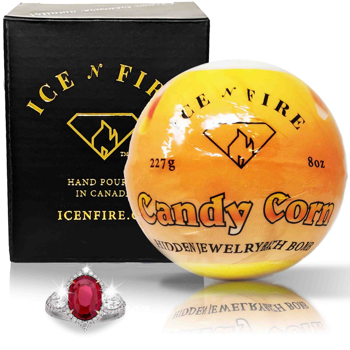 Candy Corn "MONDO" Jewelry Bath Bomb (Vanilla / Bourbon)