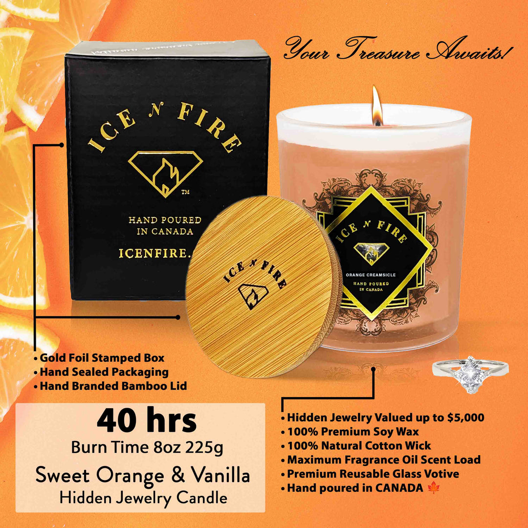 Orange Creamsicle Surprise Hidden Jewelry Soy Candle (Limited Edition)
