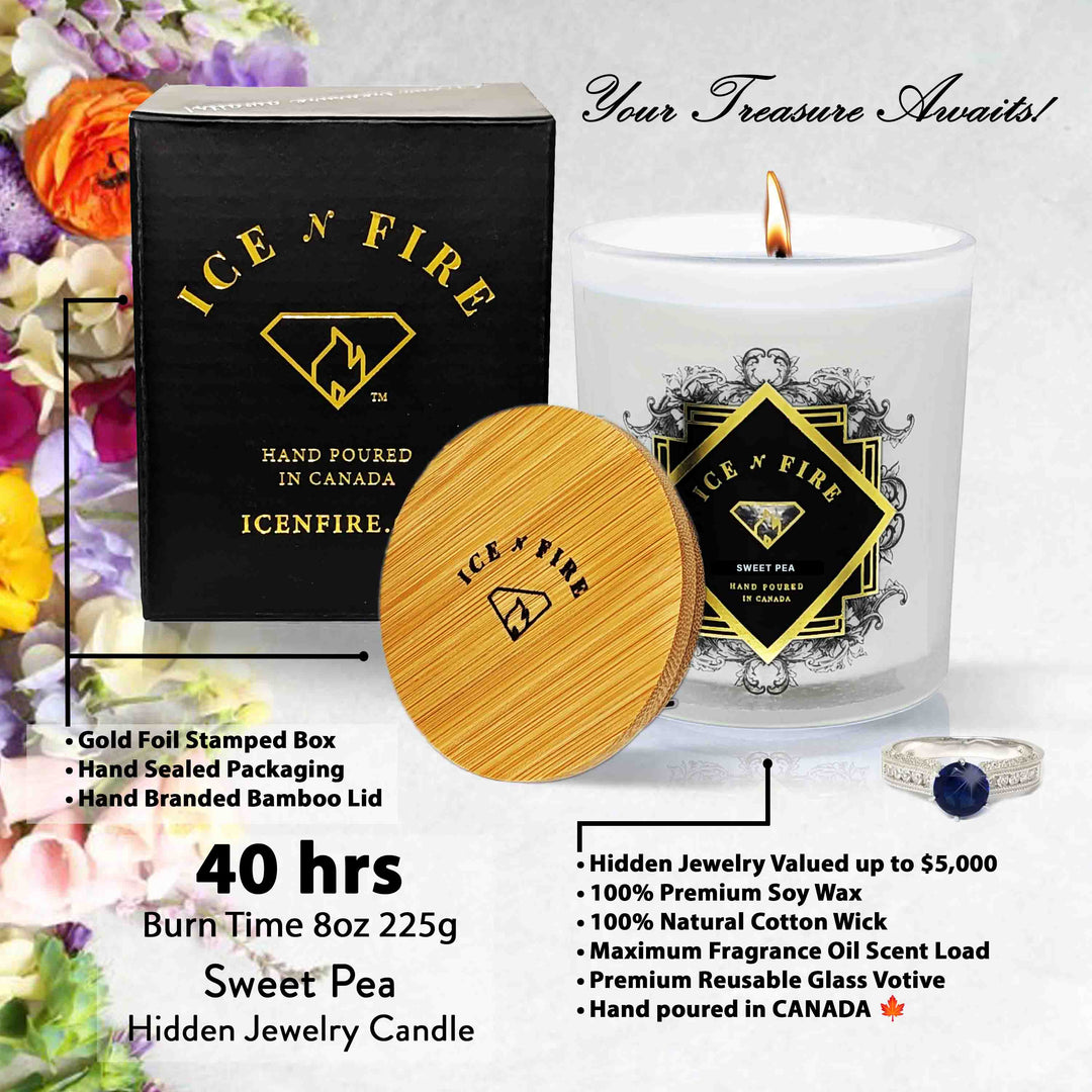 Sweet Pea Surprise Hidden Jewelry Soy Candle (Limited Edition)