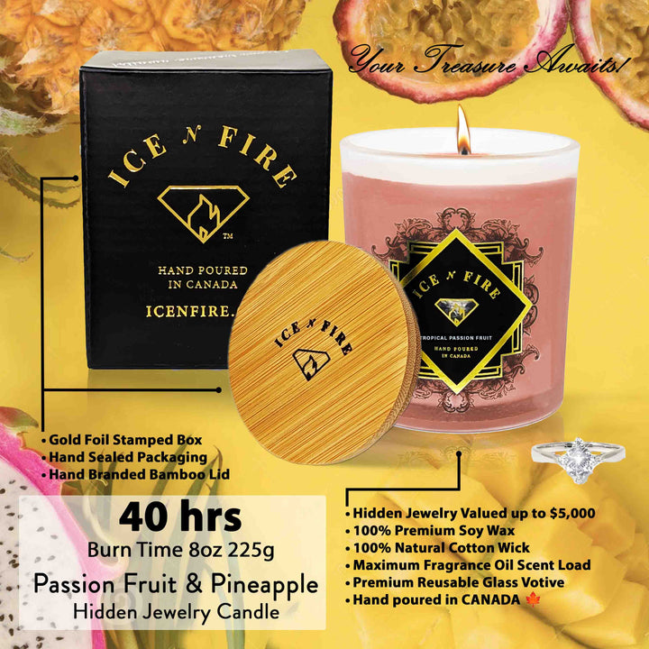 Tropical Passion Fruit Hidden Jewelry Soy Candle