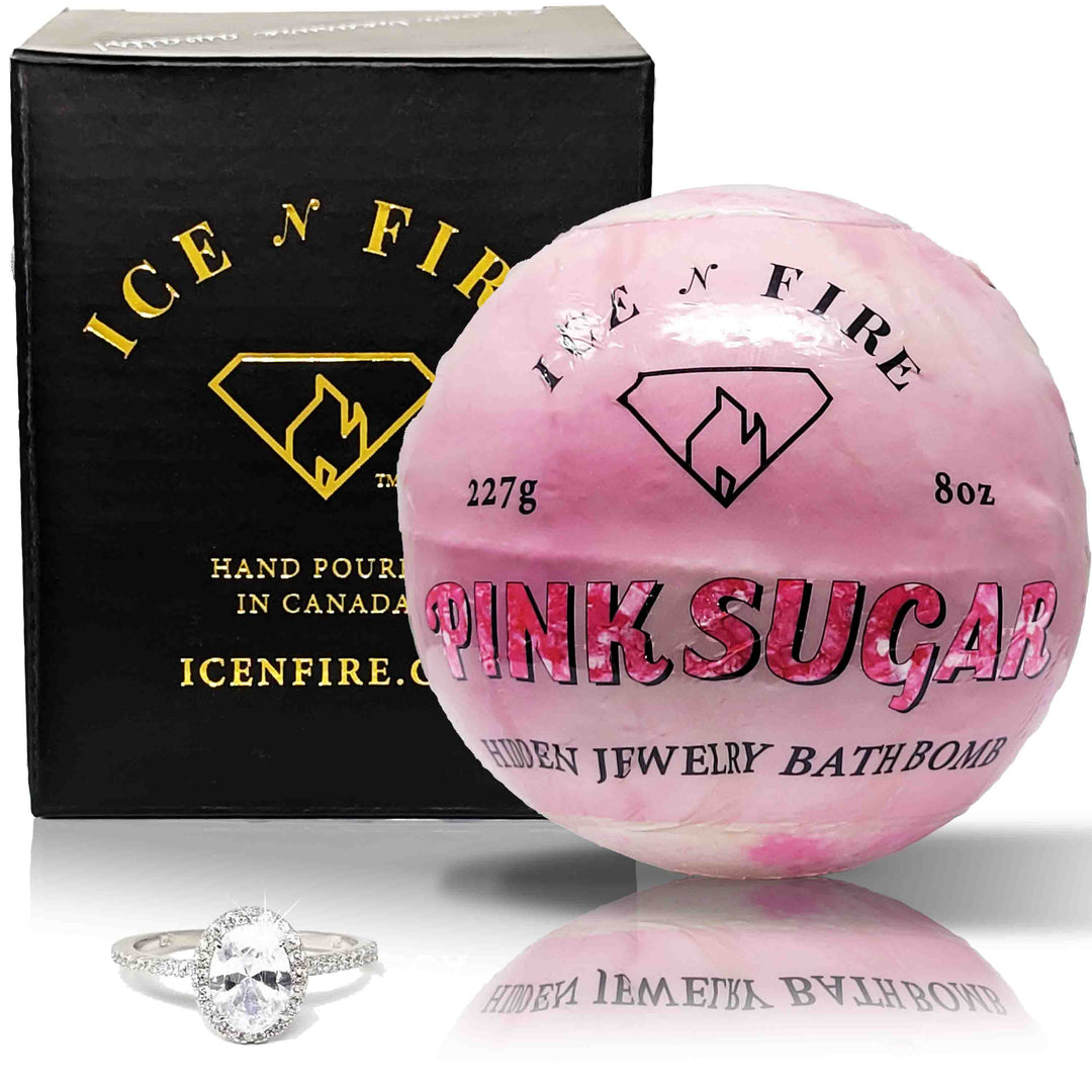 Pink Sugar "MONDO" Jewelry Bath Bomb (Strawberry/Cotton Candy/Vanilla)