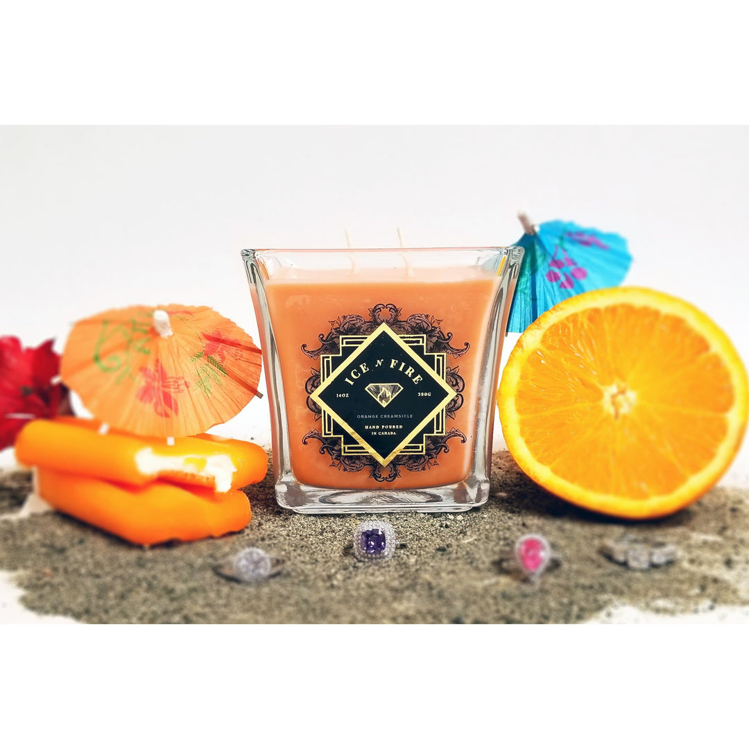 Orange Creamsicle Sterling Ring Soy Candle