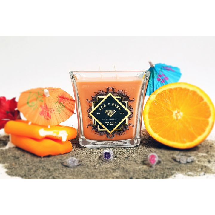 Orange Creamsicle Sterling Ring Soy Candle