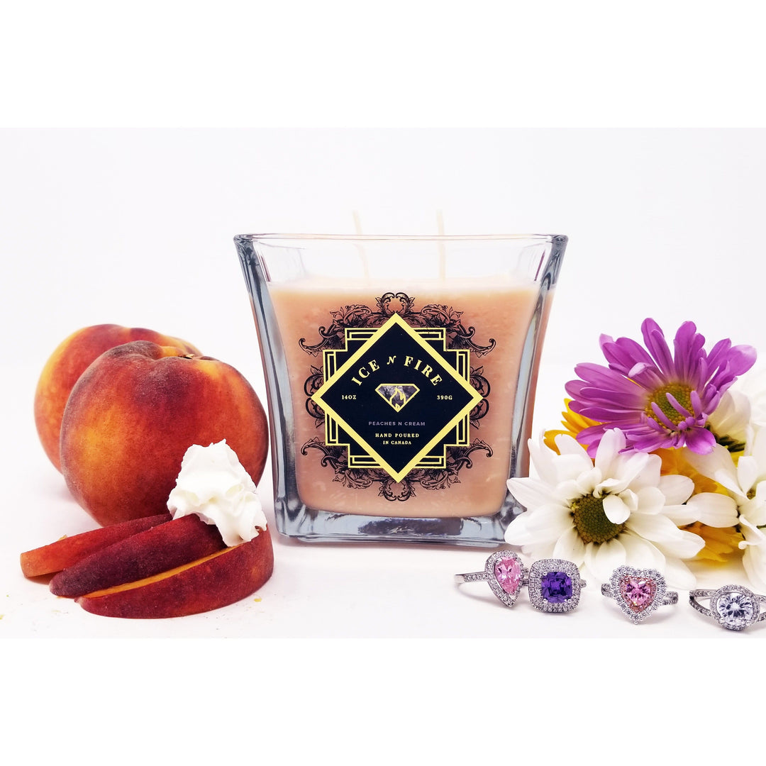 Peaches & Cream Sterling Ring Soy Candle