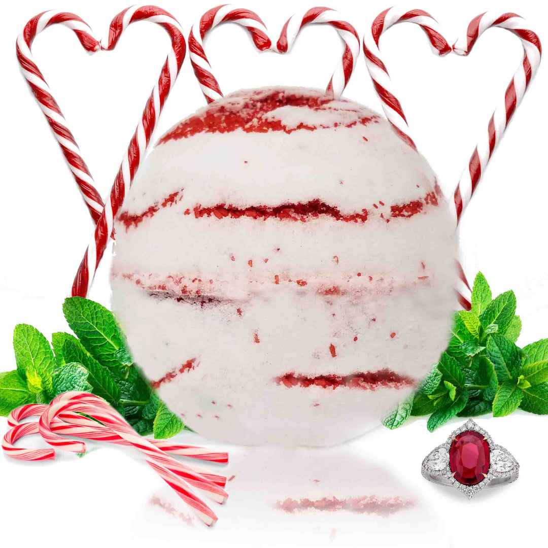 Candy Cane Lane "MONDO" Jewelry Bath Bomb (Peppermint)