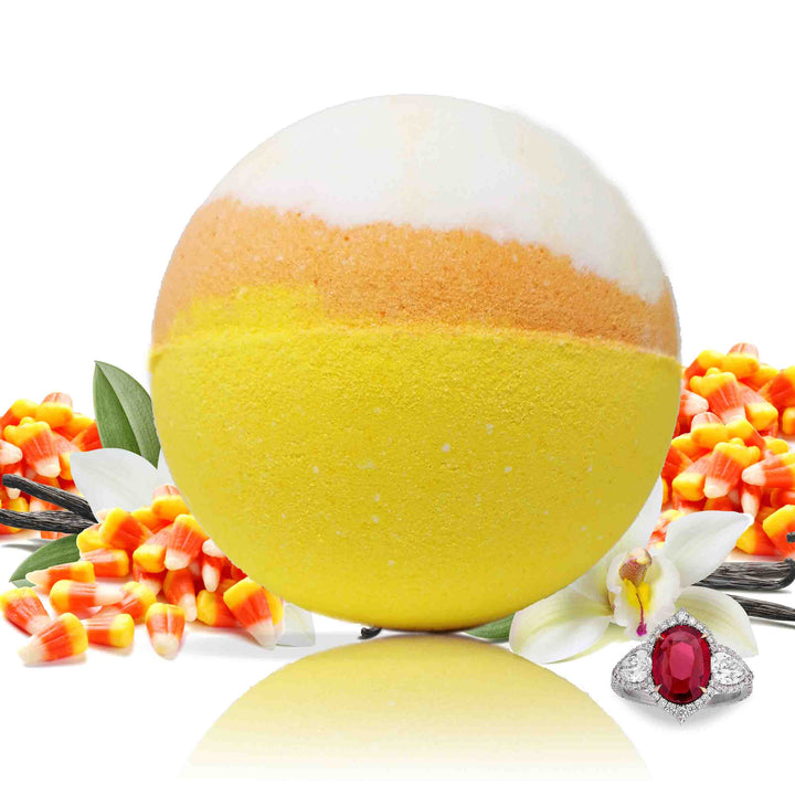 Candy Corn "MONDO" Jewelry Bath Bomb (Vanilla / Bourbon)