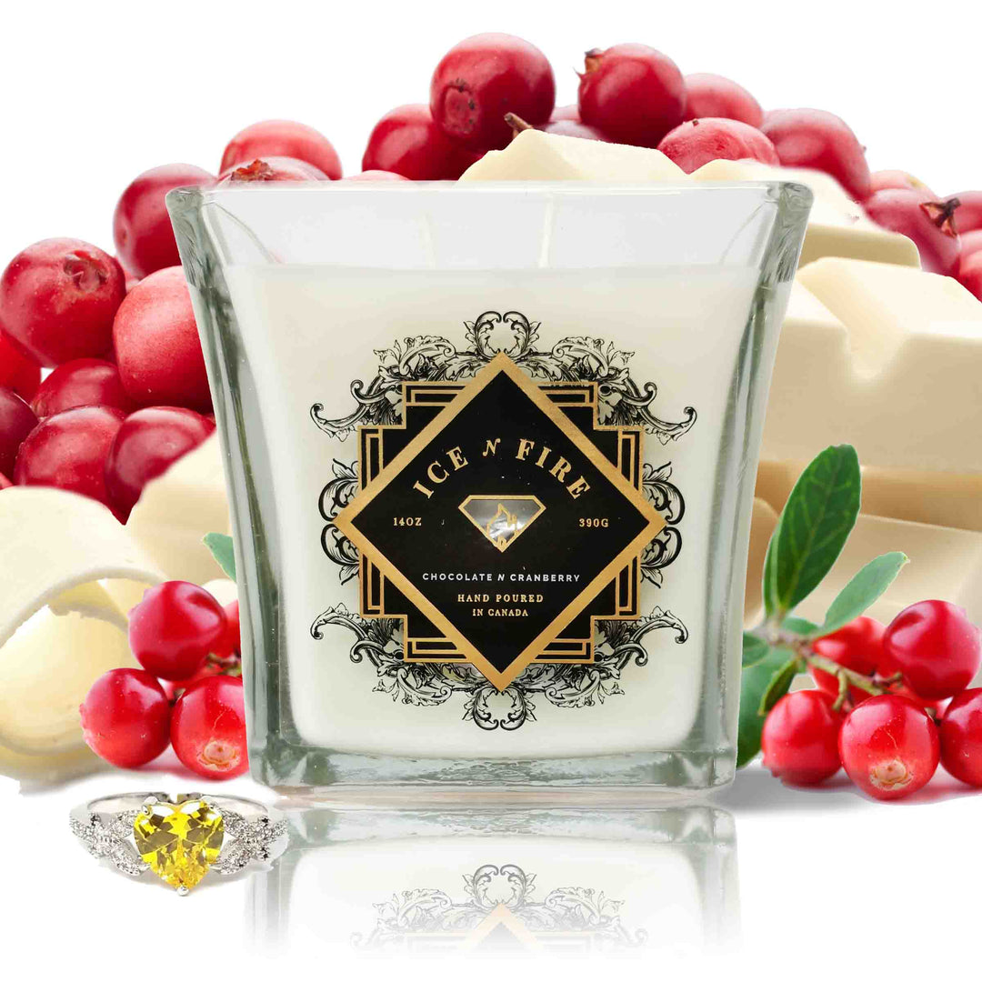 Chocolate N Cranberry Sterling Ring Soy Candle