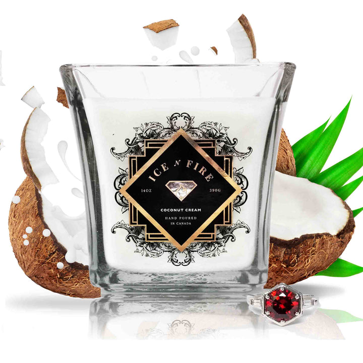 Coconut Cream Sterling Ring Soy Candle