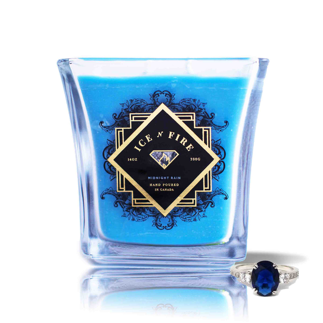 Midnight Rain Sterling Ring Soy Candle