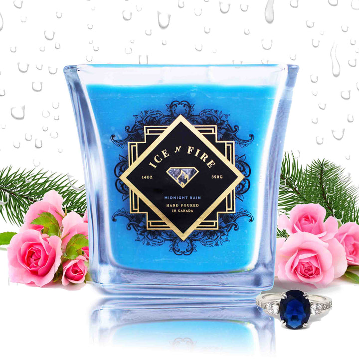 Midnight Rain Sterling Ring Soy Candle