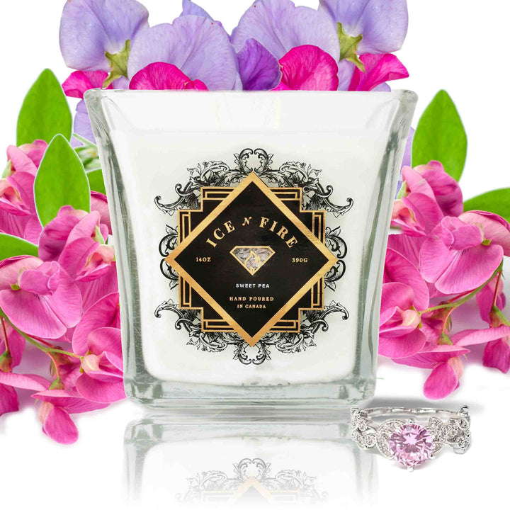 Sweet Pea Sterling Ring Soy Candle