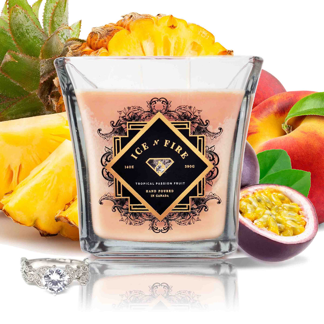 Tropical Passion Fruit Sterling Ring Soy Candle
