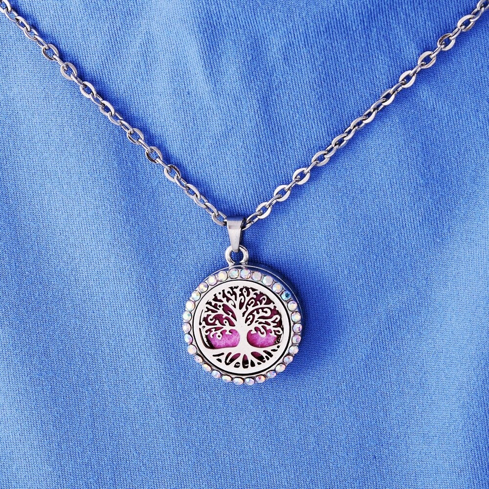 Pendant Locket Stainless Steel Magnetic Essential Oil Diffuser Necklace