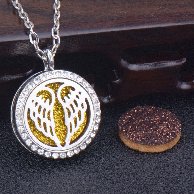 Pendant Locket Stainless Steel Magnetic Essential Oil Diffuser Necklace