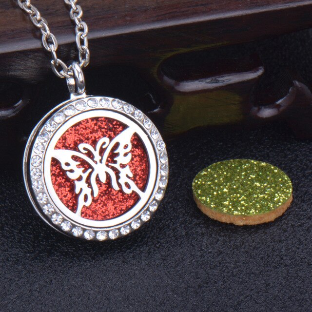 Pendant Locket Stainless Steel Magnetic Essential Oil Diffuser Necklace