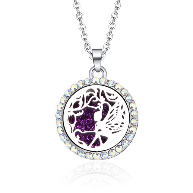 Pendant Locket Stainless Steel Magnetic Essential Oil Diffuser Necklace